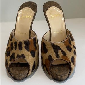 Christian Louboutin leopard pony hair Kamari mule